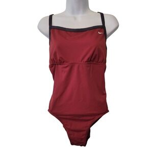 Nike Red‎ One Pc Swimsuit 12 Athletic Fit Swim Beach Sport Summer Pool Racerback